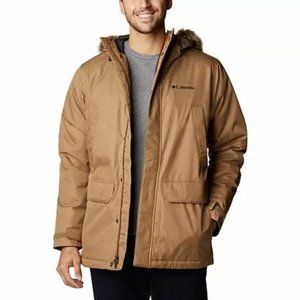 Columbia Men's Size L Penns Creek II Omni-Heat Delta Tan Hooded Parka Jacket NWT